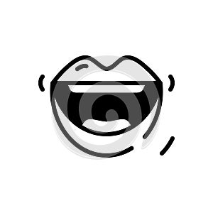 Black solid icon for Mouth, maw and kisser