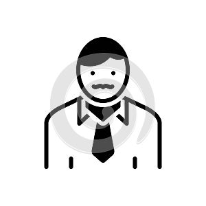 Black solid icon for Mr, guy and fellow