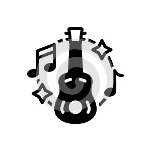 Black solid icon for Musical, guitar and tuneful