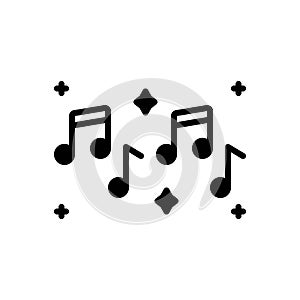 Black solid icon for Musical, musically and note