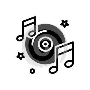 Black solid icon for Musically, concert and listening
