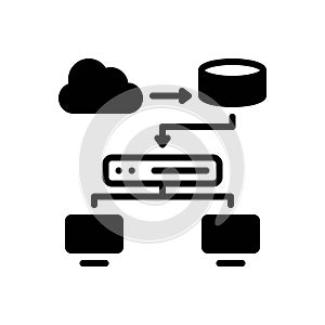 Black solid icon for Nat, networking and connected