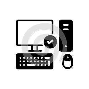 Black solid icon for Necessarily, computer and pc