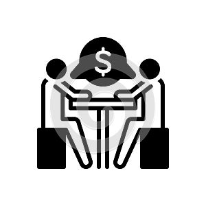 Black solid icon for Negotiation, arbitration and compromise