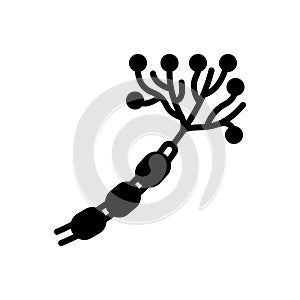 Black solid icon for Nerve, jitters and veins