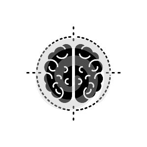 Black solid icon for Neurosurgery, specialist and patient