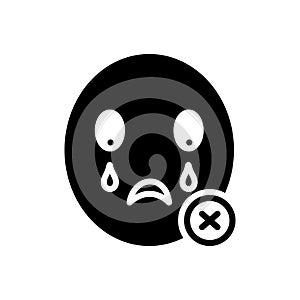 Black solid icon for Never, weep and mourn