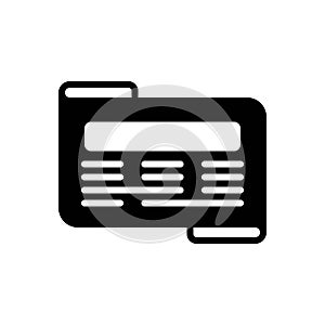 Black solid icon for Newspaper, paper and weekly