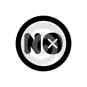 Black solid icon for No, nope and ban