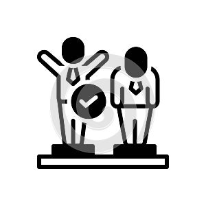 Black solid icon for Nominations, enrolment and employee