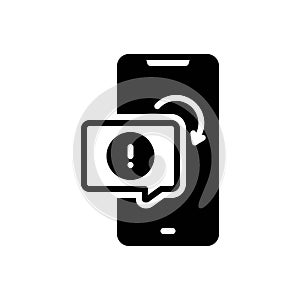 Black solid icon for Notice, information and message