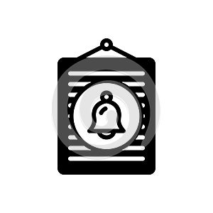 Black solid icon for Notice, information and bell
