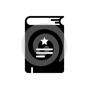 Black solid icon for Novel, dairy and publish