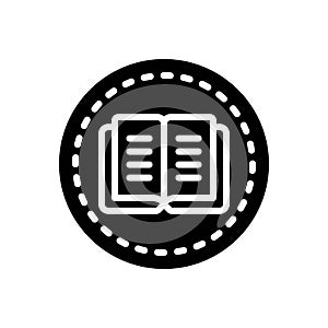 Black solid icon for Novel, fiction and encyclopedia