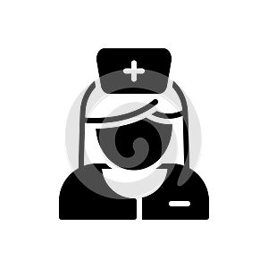 Black solid icon for Nurse, sister and avatar