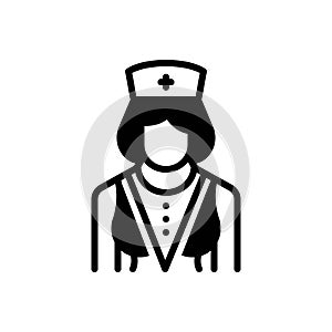 Black solid icon for Nursing, caretaker and medical