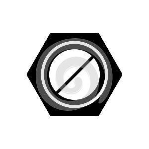 Black solid icon for Nut, hardware and bolt