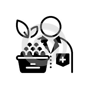 Black solid icon for Nutritionist, dietician and diet