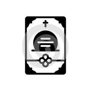 Black solid icon for Obituaries, mourning and card