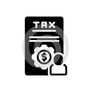 Black solid icon for Obligation, document and tax