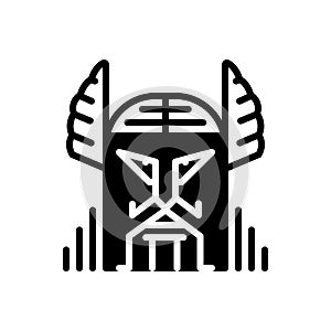 Black solid icon for Odin, norse and symbol