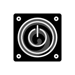 Black solid icon for Off, discontinued and power