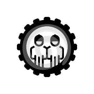 Black solid icon for Operates, work and setting