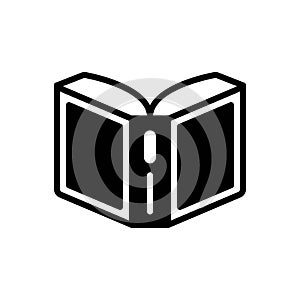 Black solid icon for Paperback, pamphlet and textbook