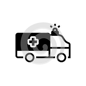 Black solid icon for Paramedic, ambulance and emergency