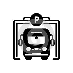 Black solid icon for Parking, haunt and bus