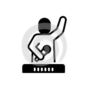 Black solid icon for Participation, involvement and singer