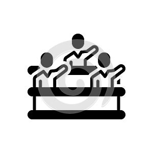 Black solid icon for Participation, partaking and audience