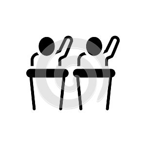 Black solid icon for Participation, support and debate