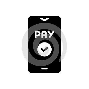 Black solid icon for Pay, digital and emolument
