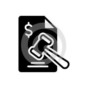 Black solid icon for Penalty, fine and chastisment