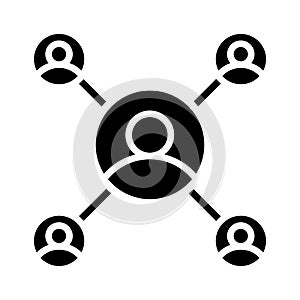 Black Solid icon people connected.