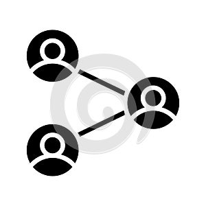 Black Solid icon people network.