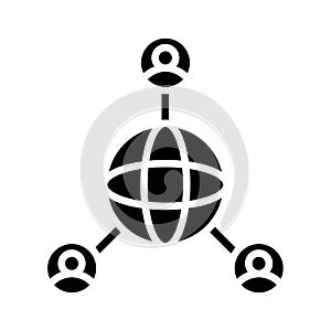 Black Solid icon people social network.