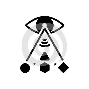 Black solid icon for Perception, cognition and eye