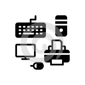 Black solid icon for Peripheral, acentric and monitor