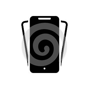 Black solid icon for Phone, screen and display