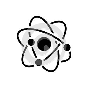 Black solid icon for Phys, physics and molecular