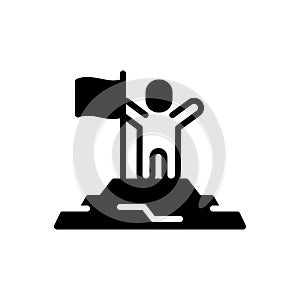 Black solid icon for Pioneer, achiever and challenge