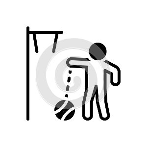 Black solid icon for Playing, game and player