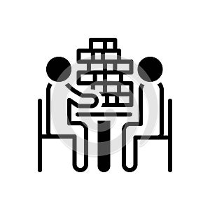 Black solid icon for Playing, kid and game