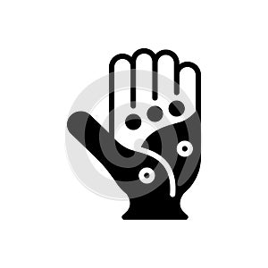 Black solid icon for Point, spot and palm