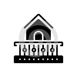 Black solid icon for Porch, balcony and deck