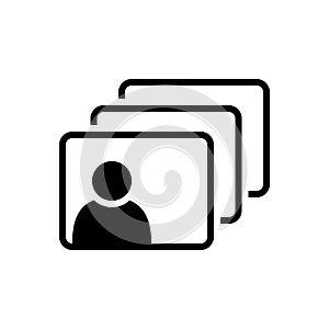 Black solid icon for Portfolio, collection and profile