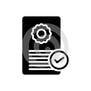 Black solid icon for Possess, acquire and documents