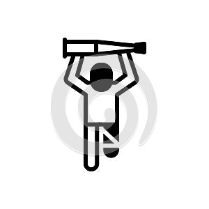 Black solid icon for Possible, dumbbells and exercise